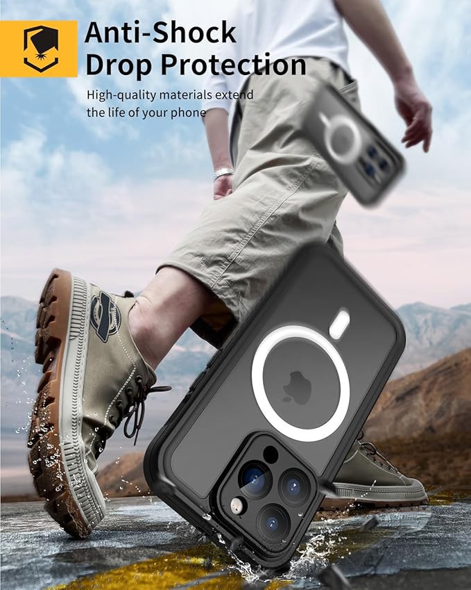 Lanhiem Magnetic for iPhone 14 Pro Max Case, Waterproof Dustproof Case - Image 5