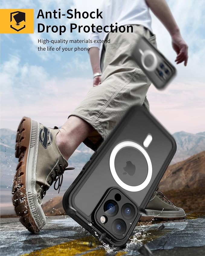 Lanhiem for iPhone 14 Pro Magnetic Case, Waterproof Dustproof Shockproof Case - Image 5