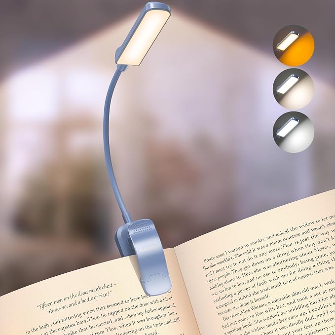 Glocusent 13 LEDs Book Lights for Reading at Night, 120 Hrs Runtime by GLOCUSENT