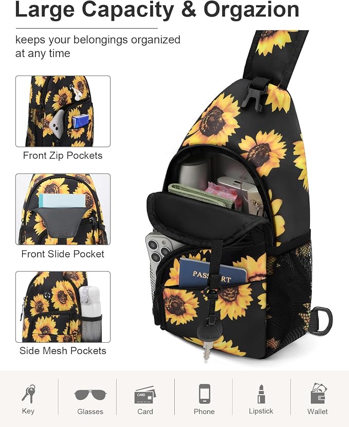 Pritent Crossbody Bags for Women Man Waterproof Sling Bag Backpack Trendy - Image 3