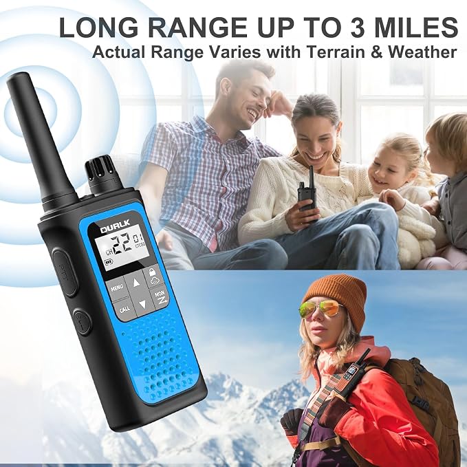 Rechargeable Walkie Talkies Long Range, 4 Pack Walkie Talkies - Image 2