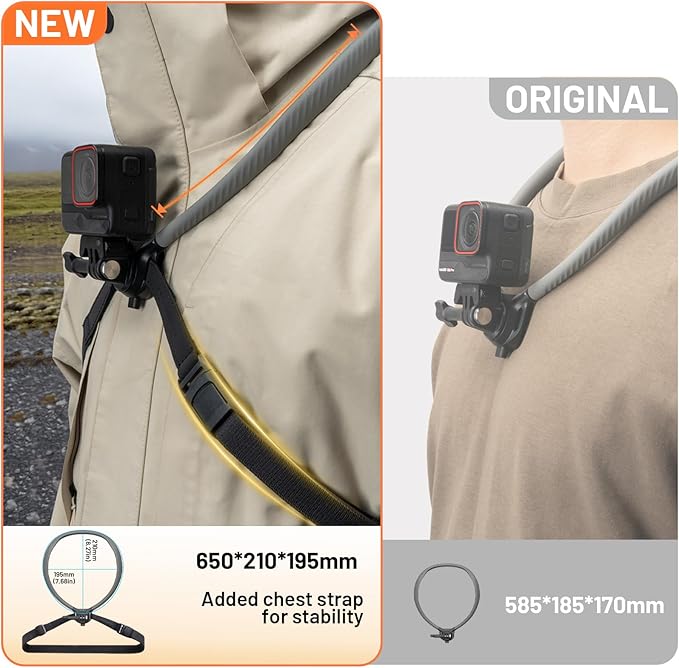 PGYTECH CapLock Quick Release Action Camera Neck Mount, Large Size Adjustable - Image 2