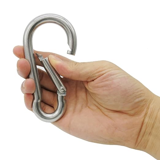 304 Stainless Steel Carabiners -4.7 inch Heavy Duty, Durable & Rust-Free Clips - Image 4