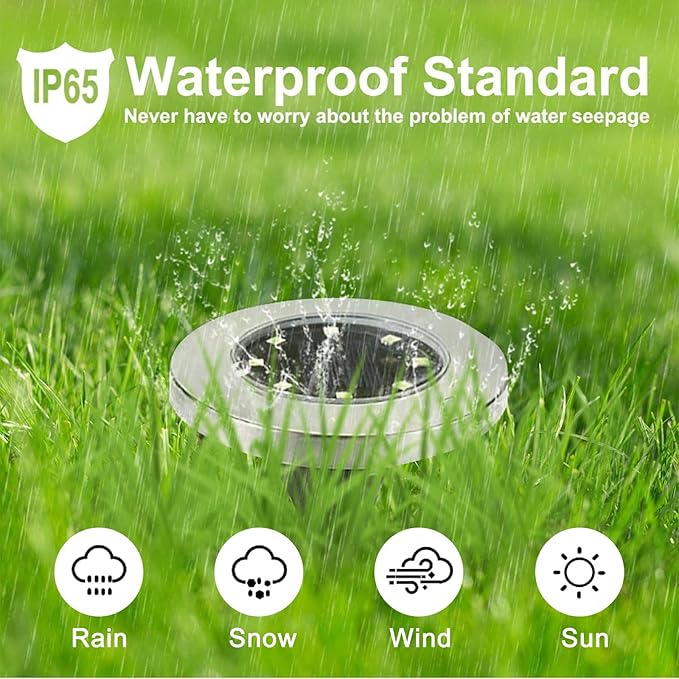 Rayolon Solar Ground Light, Waterproof Solar Garden Lights, Upgraded Outdoor - Image 3