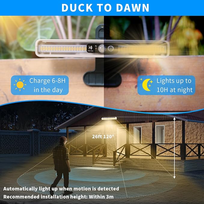 Clip On Solar Motion Lights Outdoor Waterproof, 2 Pack Motion Sensor Outdoor - Image 3