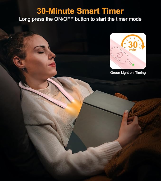 Gritin Book Light, Eye Caring 4-Color & 5-Brightness Neck Light Reading Light- - Image 7