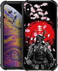 for iPhone Xs Max Case, Sakura Japanese Samurai Pattern Graphic Design Girl Boy by FKBRCL4U