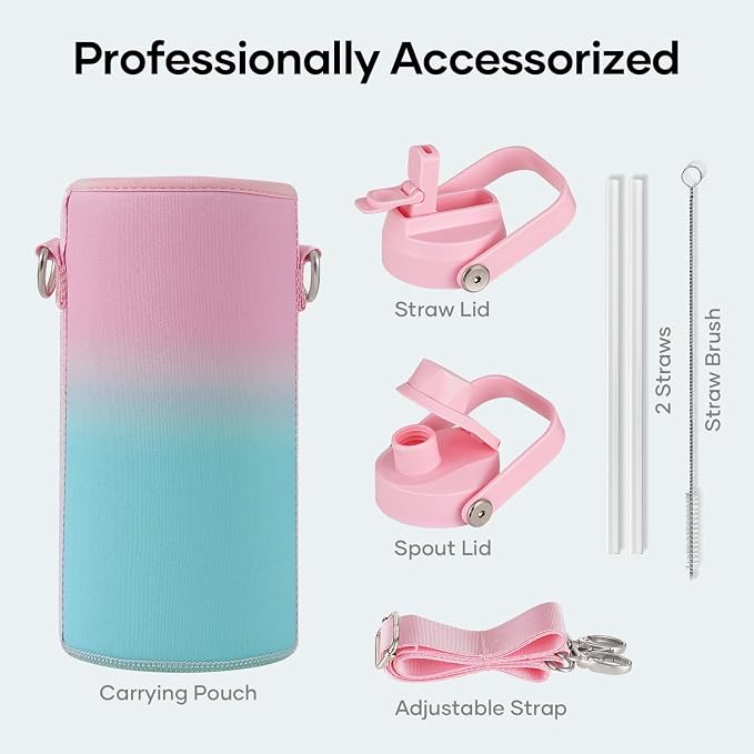 BUZIO 32 oz Water Bottle Insulated, Leakproof Stainless Steel Flask, Wide Mouth - Image 6
