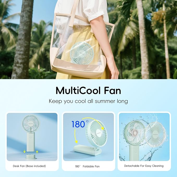 HandFan Upgraded 10, 000 mAh Quiet Handheld Fan - Image 5