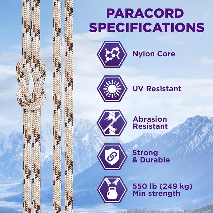 TECEUM Reflective Paracord Rope 1000 – 1000ft/200ft/100ft/50ft – 40+ Colors – - Image 3