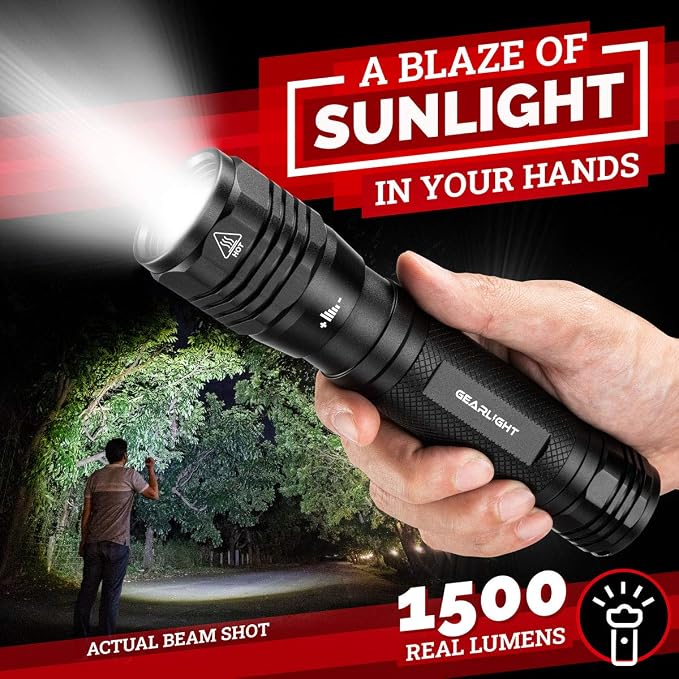 LED Flashlight High Lumens, Tactical Flashlight Battery Powered, Bright - Image 2
