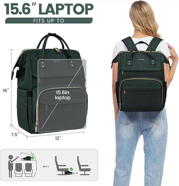 LOVEVOOK Laptop Backpack for Women, 15.6 Inch Professional Womens Travel - Image 6