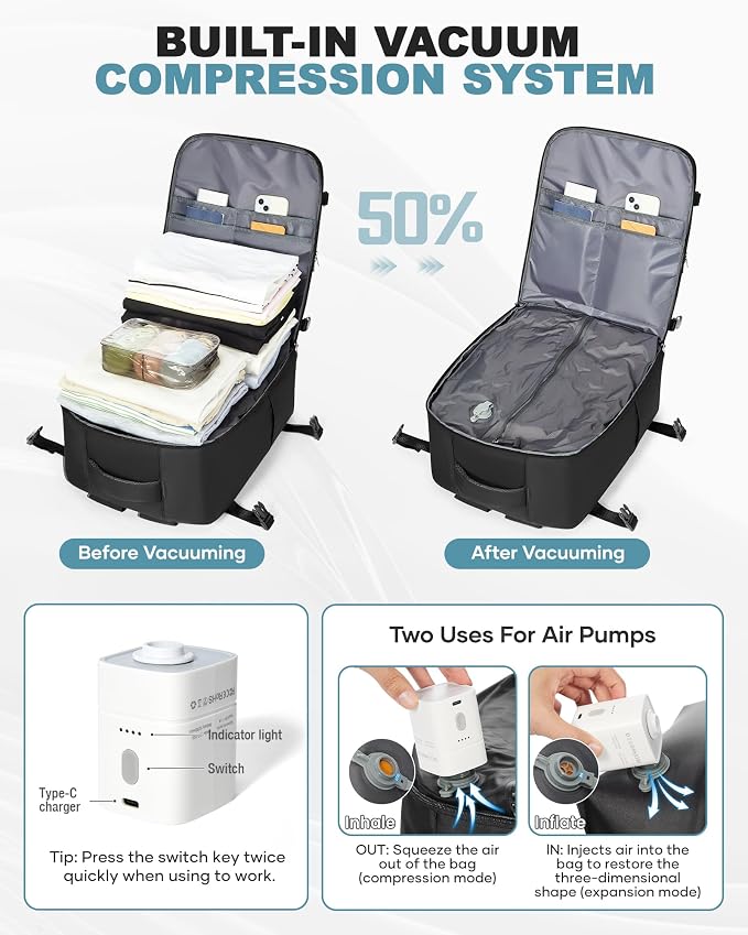 coofay Large Vacuum Backpack Travel - Image 2