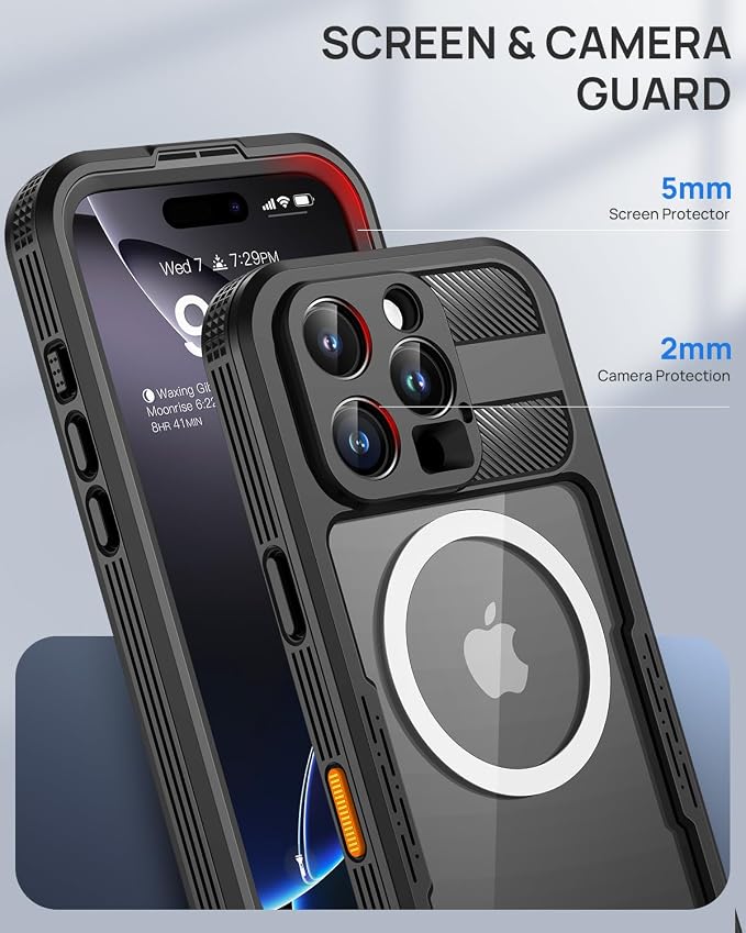 Lanhiem Magnetic for iPhone 16 Pro Case, IP68 Waterproof Dustproof Case - Image 8