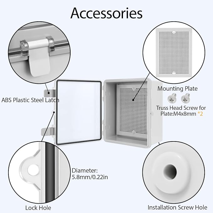 ABS Plastic Dustproof Waterproof IP65 Junction Box Hinged Shell Universal - Image 5
