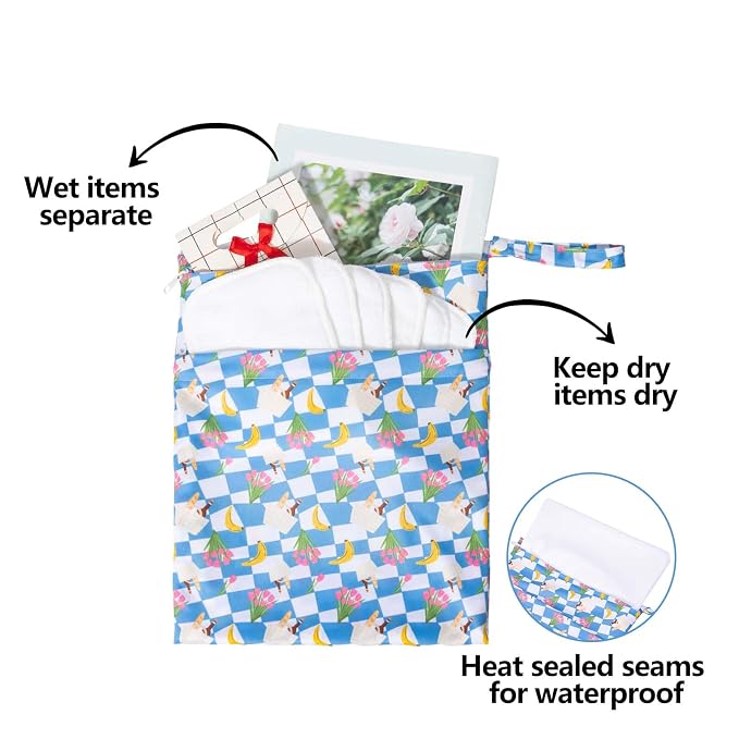 ALVABABY 2pcs Waterproof Wet Dry Bags, Reusable - Image 3