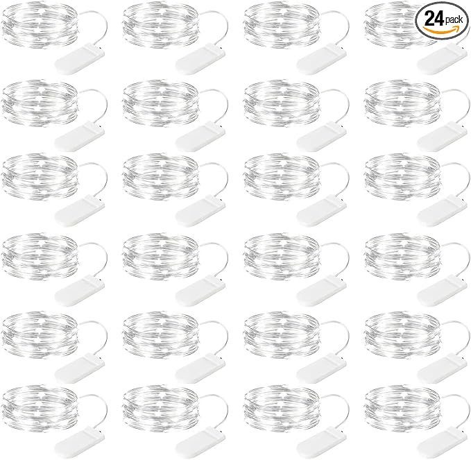 Brightown 24 Pack Fairy Lights Battery Operated - 7Ft 20 Led Mini String Lights by Brightown