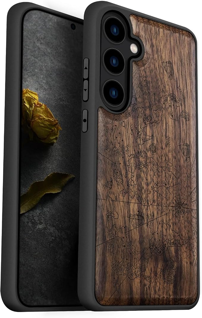 Carveit Wood Case for Galaxy S24 Plus Case Shockproof Protective Cover Unique by Carveit