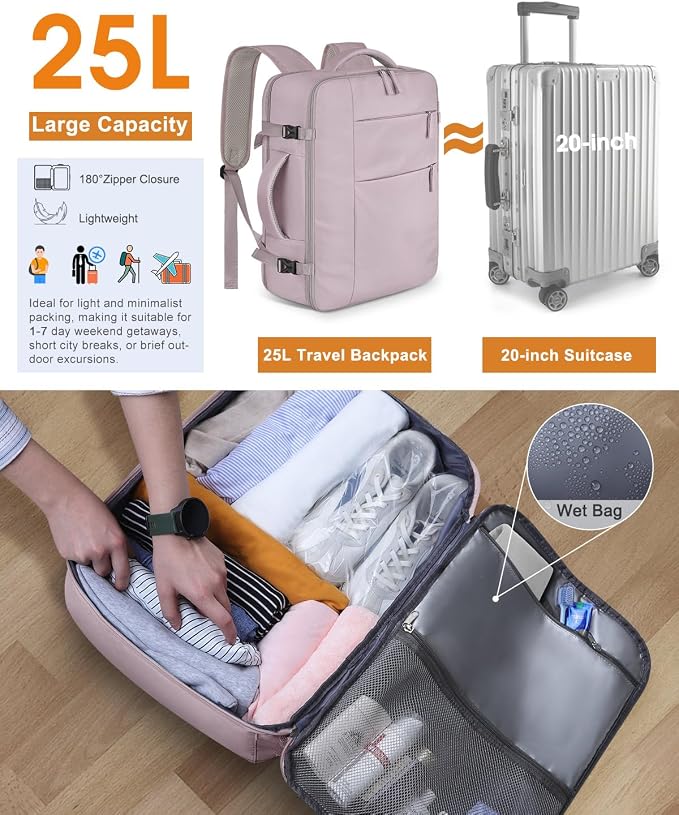 Capolo Travel Backpack for Women Men Waterproof Laptop Backpack Airlines - Image 4