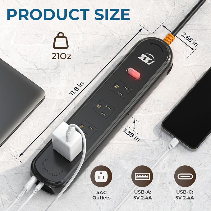 Outdoor Power Strip Weatherproof, 7-in-1 Surge Protector - Image 2