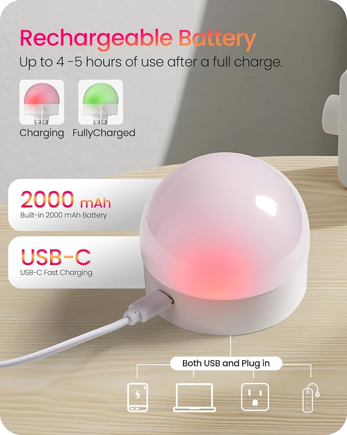 Rechargeable Light Bulbs with Remote Control, 4 Packs Battery Operated Light - Image 4