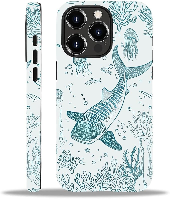 for iPhone 12 Pro Max Case, HH2 Ocean Whale Shark Hybrid 2 Layer Hard Shell by Unknown