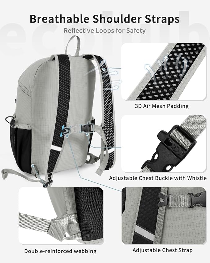 ECOHUB 15L Lightweight Casual Daypack, Packable Backpack - Image 5