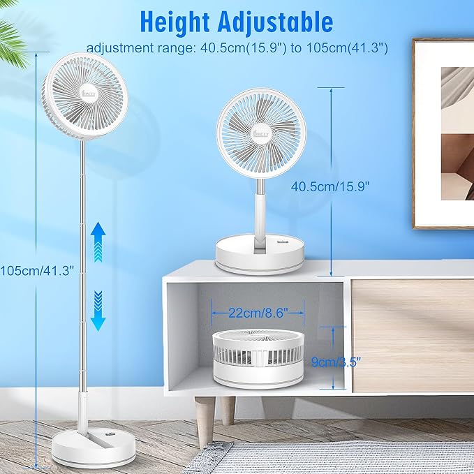 Portable Foldable Rechargeable Oscillating Fan - Image 5