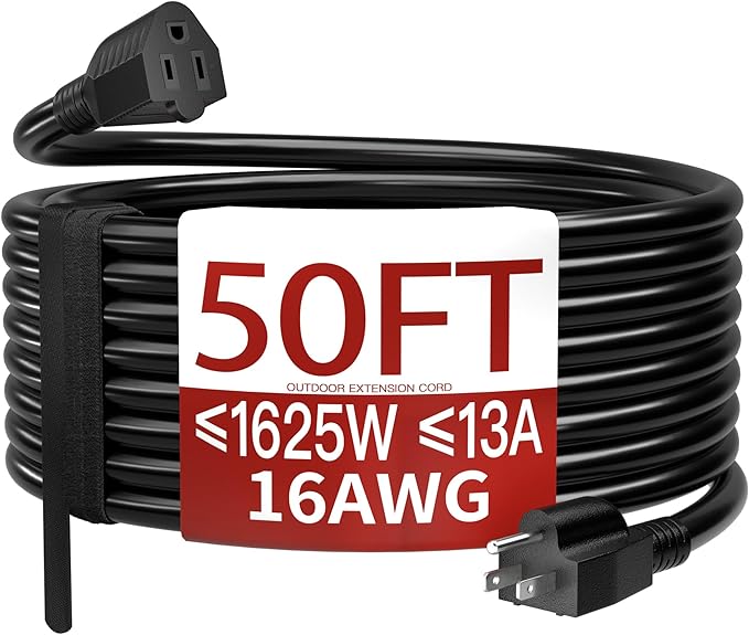 Skrizcable 16/3 50 FT Outdoor Extension Cord Waterproof, Weatherproof & Flame by Skrizcable