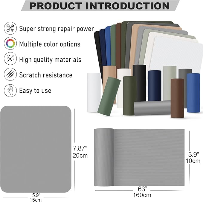 OAZ 3.9 x 63 inch Nylon Repair Patches Nylon Fabric Patch Self-Adhesive Fabric - Image 2