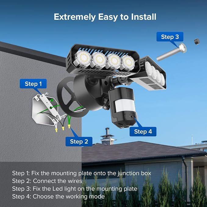 SANSI 36W 3600LM LED Motion Sensor Outdoor Light, 000 Hrs Lifespan Security - Image 8