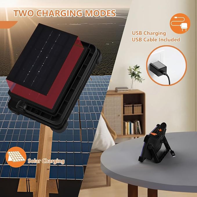 120W Solar Rechargeable Work Light, 144 LED Portable Flood Light - Image 6