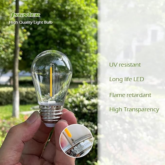 Jslinter 30-Pack LED String Light Bulbs Replacement, 1W E26 Vintage Bulbs - Image 2