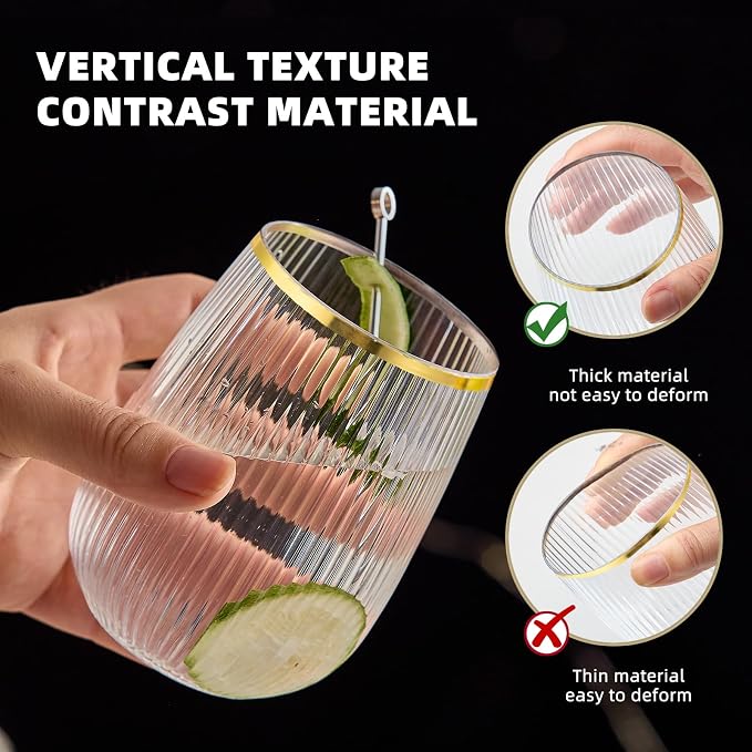Lueumxc 36 Pack Plastic Wine Glasses, 15Oz Gold Rim Origami Disposable Wine - Image 3