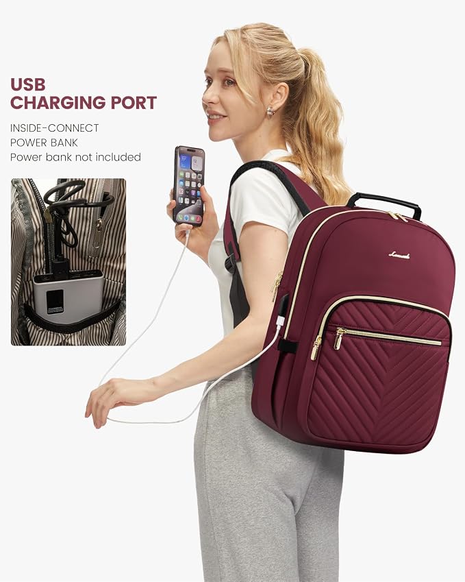 LOVEVOOK Laptop Backpack Purse for Women, Work Business Travel Computer Bags - Image 5