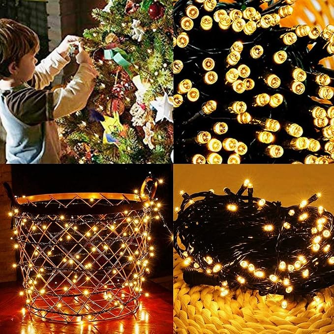 Home Lighting 66ft Christmas Decorative Mini Lights, 200 LED Green Wire Fairy - Image 7