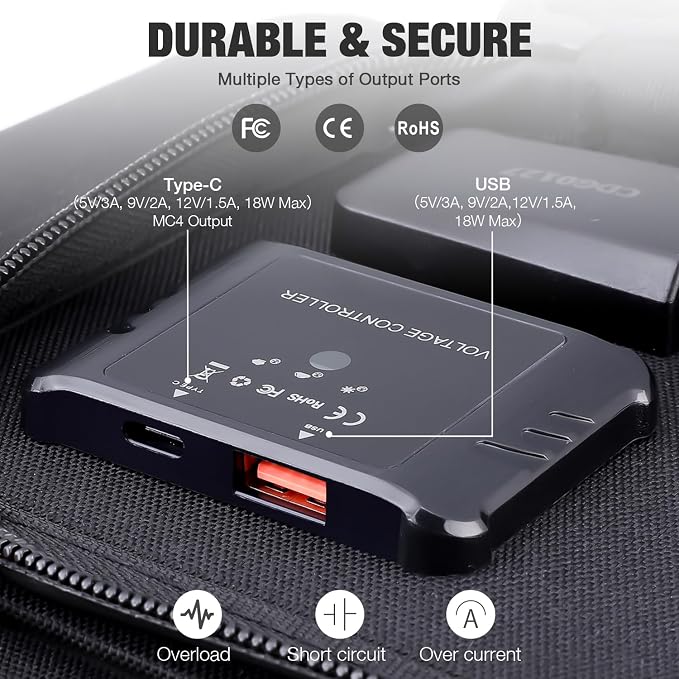 GRECELL 80W Foldable Solar Panel, Portable Solar Charger - Image 6