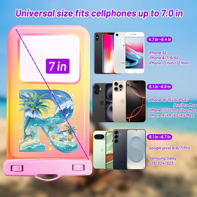 Personalized Initial Waterproof Phone Pouch Case - Image 2