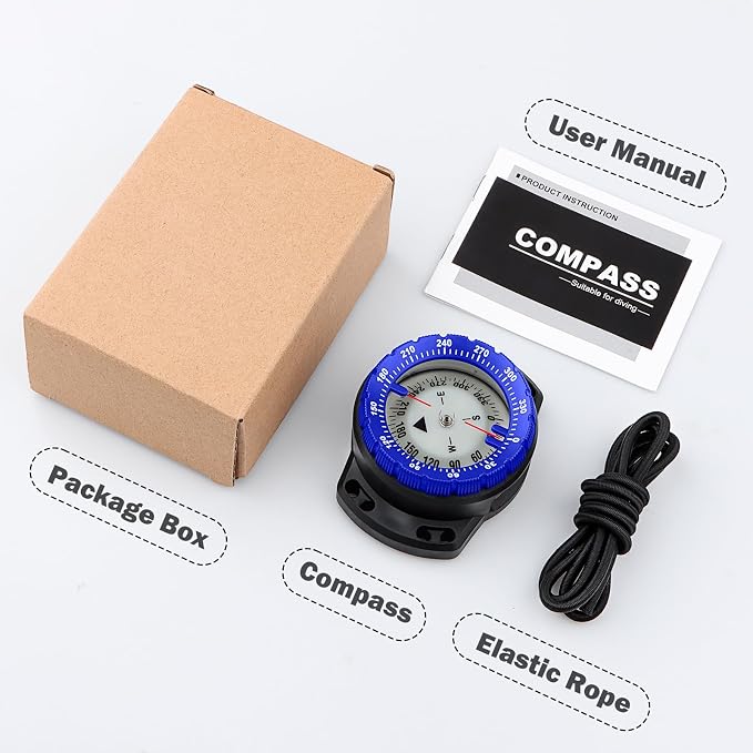 Scuba Dive Compass, Waterproof 5ATM Marine Navigation Wrist Compass - Image 7