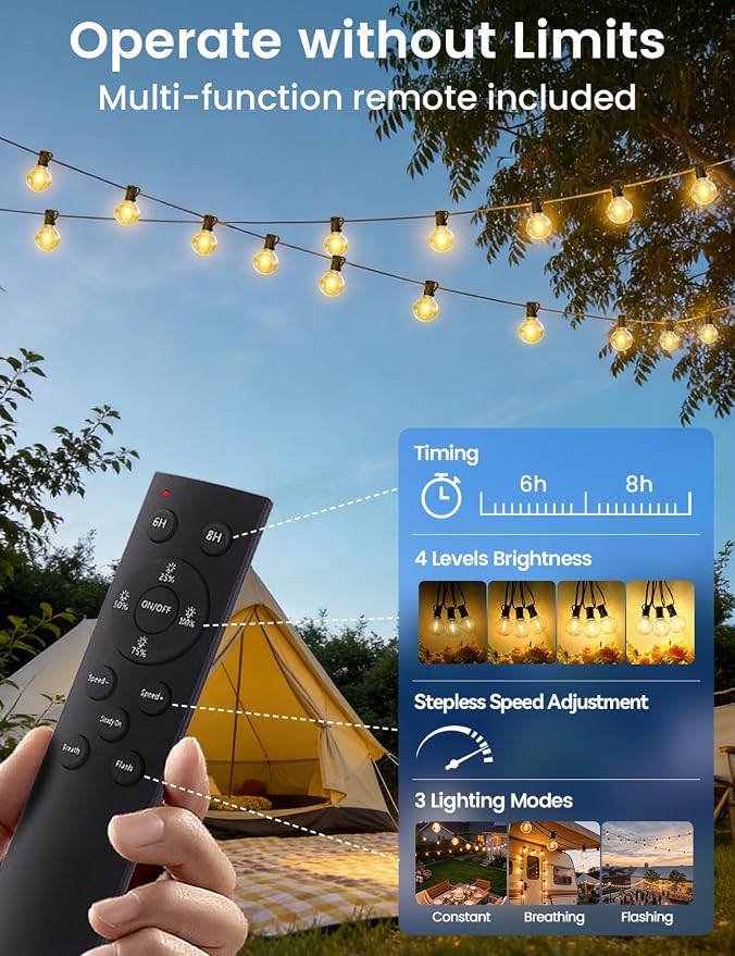 Brightever 38FT Solar String Lights Outdoor - Image 5