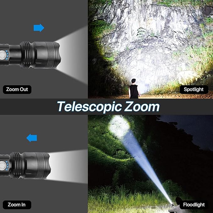 BERCOL Rechargeable Flashlights High Lumens, 90000 Lumens Super Bright LED - Image 4