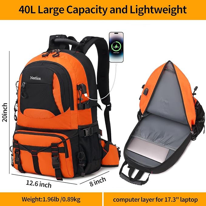 Nerlion 40L Hiking Backpack Travel Backpack - Image 5