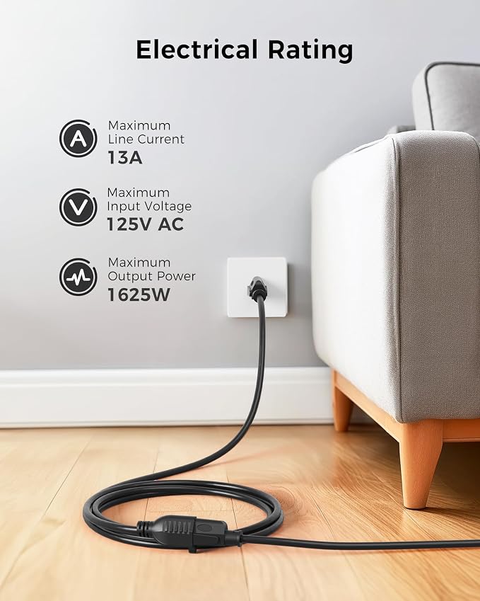 Cable Matters 16 AWG Heavy Duty 13A Long Power Extension Cord - 35ft - Image 3