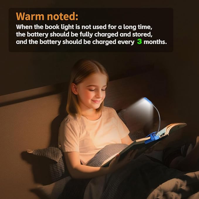 VAVOFO Rechargeable Book Light for Reading in Bed Kids, 7 LED Reading Light - Image 7