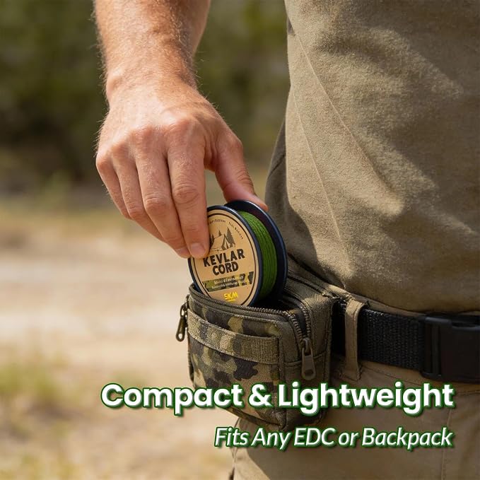 9KM DWLIFE Camo Green Kevlar Cord, High Strength, Ultralight, Abrasion - Image 7