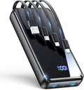 Portable Charger, 50000mAh Power Bank Built-in Cable, 22.5W PD USB C In & Out by YILANS