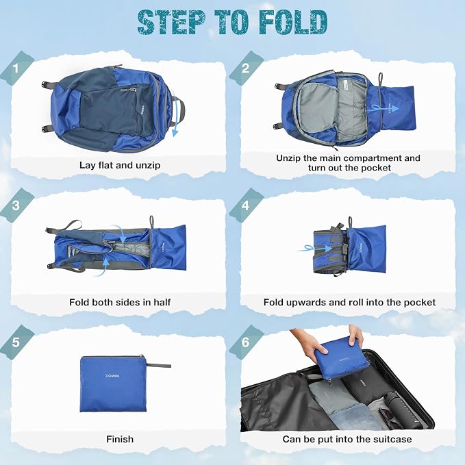 G4Free Small Hiking Backpack 20L Lightweight Foldable Packable Travel Daypack - Image 7