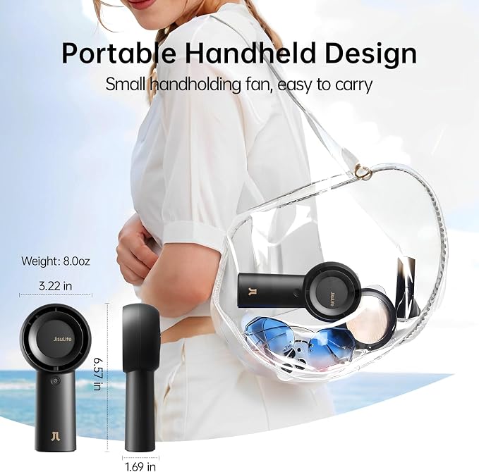 JISULIFE Portable Handheld Turbo Fan, 6000mAh USB Rechargeable Personal Battery - Image 7