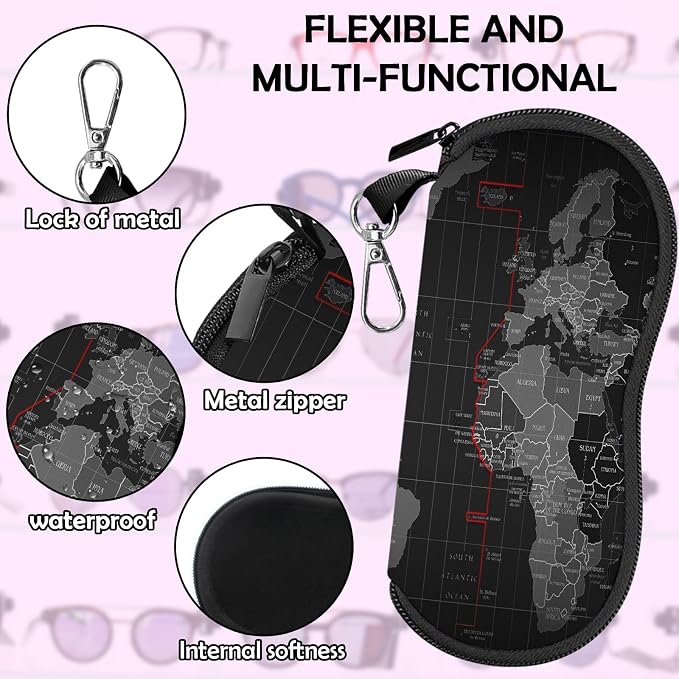 Glasses Case Sunglasses Eyeglass Soft Case Zipper Light Neoprene Pouch - Image 4