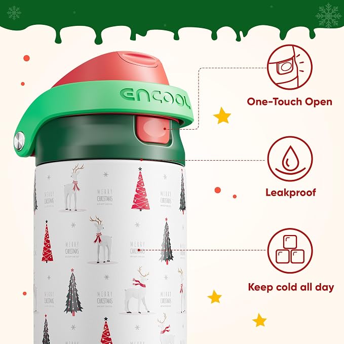 ENCOOL Christmas SwiftSip Insulated Water Bottle - Image 4